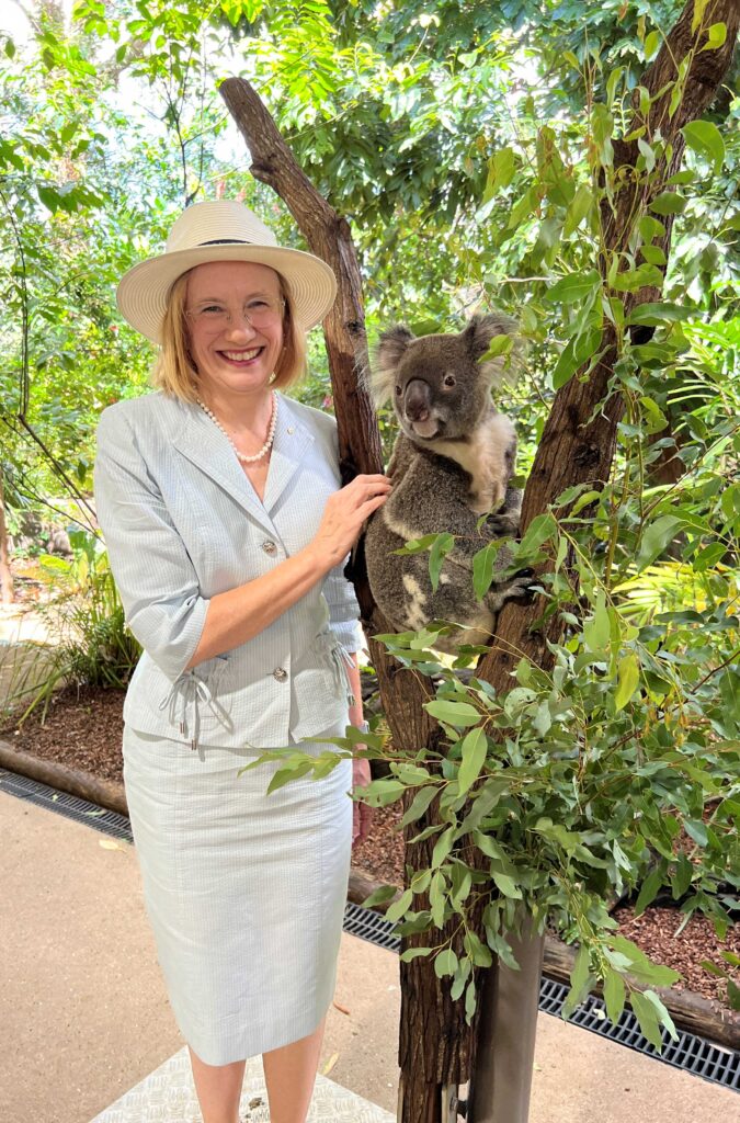 Honourable Dr Jeannette Young AC PSM with koala